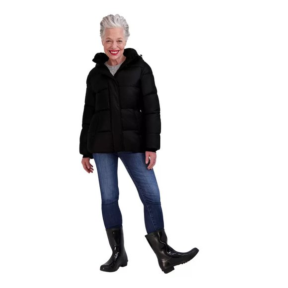 NWT TWO Vince Camuto Women's Full Zip Hooded City Coat Black Size 2XL $180 9D086 - Picture 4 of 4